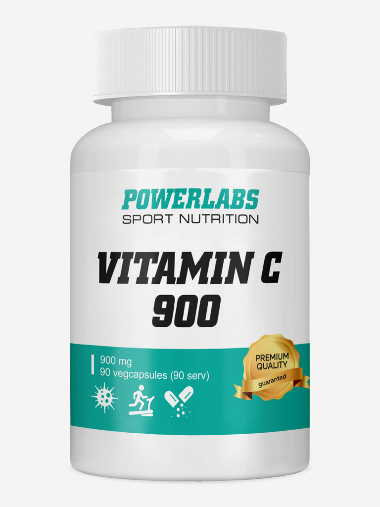 Витамины для иммунитета, Powerlabs, Витамин С, 900 мг, 90 капсул