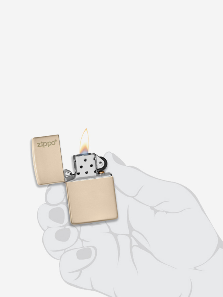 Зажигалка бензиновая ZIPPO 49453ZL Classic Logo Flat Sand