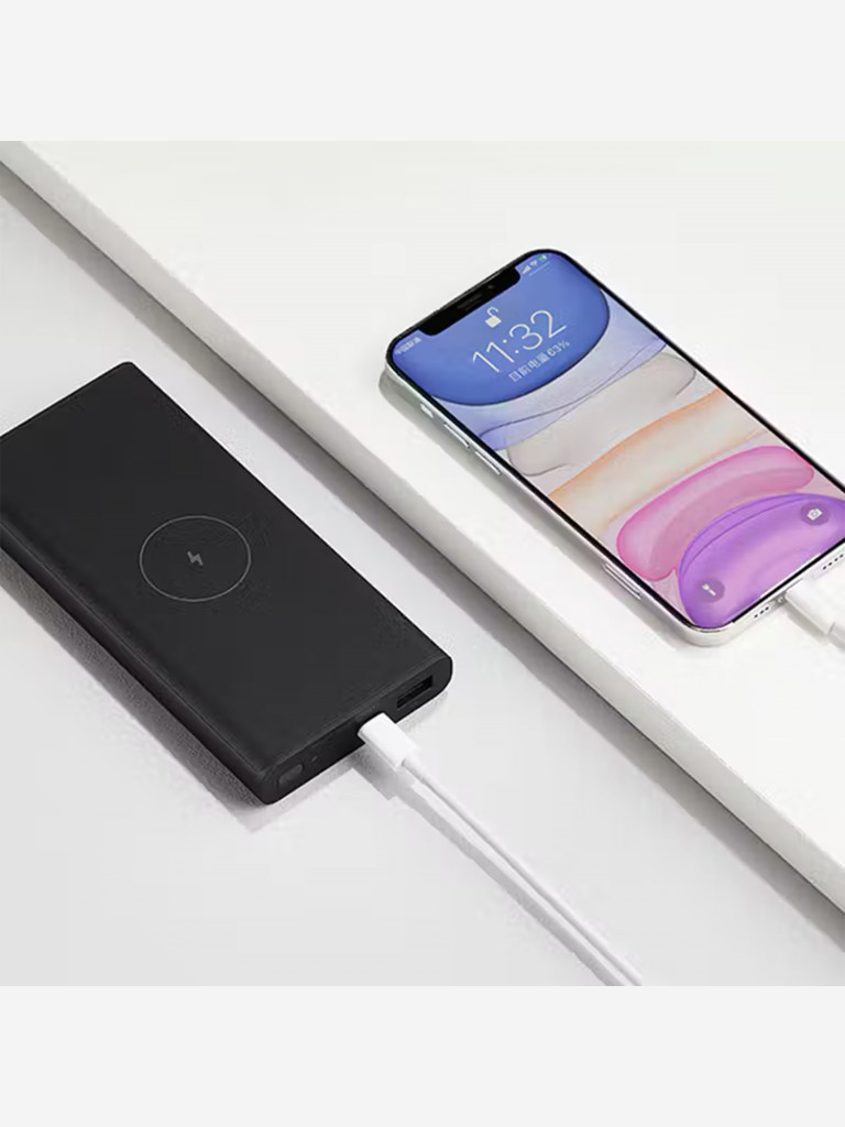 Внешний аккумулятор с беспроводной зарядкой Xiaomi Wireless Power Band 10 000 Mah WPB15PDZM черный