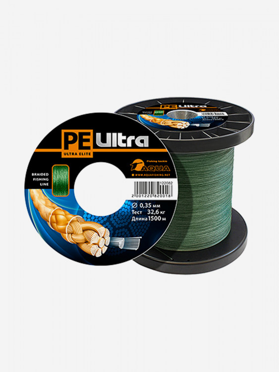 Плетеный шнур для рыбалки AQUA PE ULTRA ELITE Dark Green 0,35mm 1500m