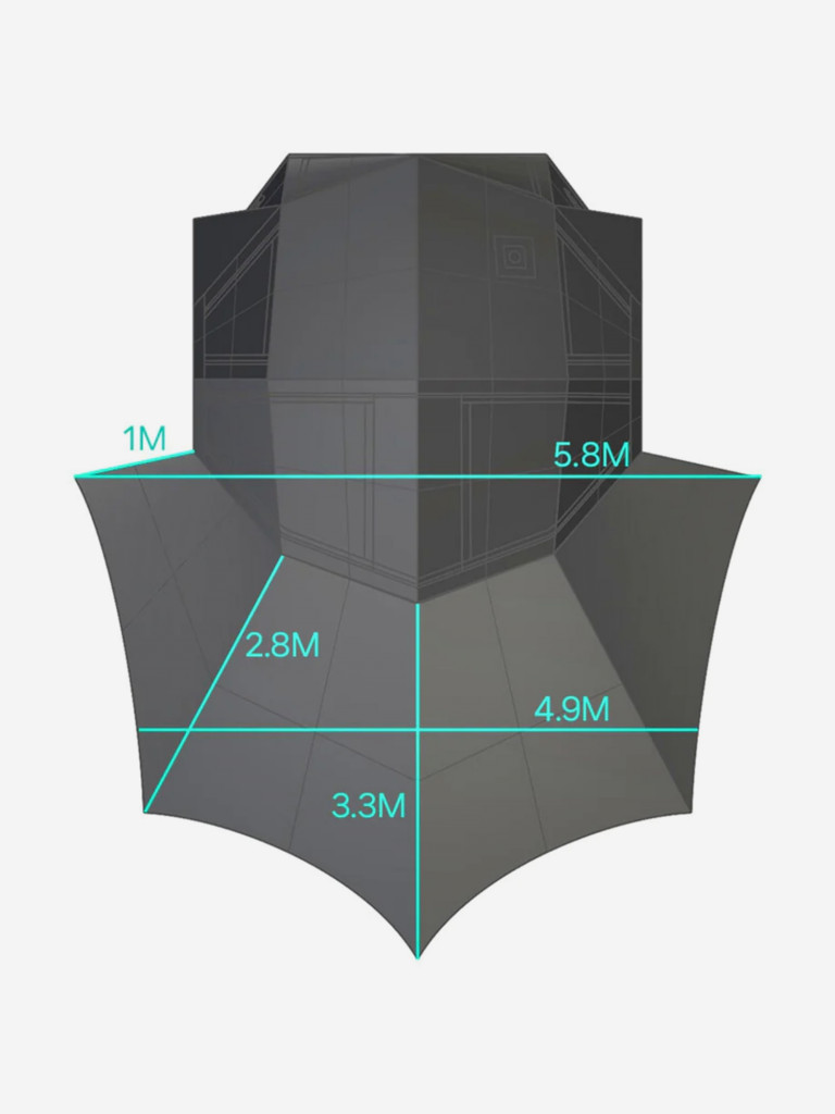 Надувная палатка Coody BESTONA Army Green, 380×380×275 см, 2–4 человека, 2 входа, 2 навеса