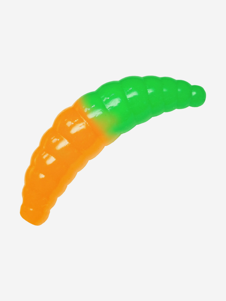 Силикон TROUT LURE (SANSAN) в банке, MAGGOT 40, СЫР, COL. 24 (Orange-Green), (10шт)