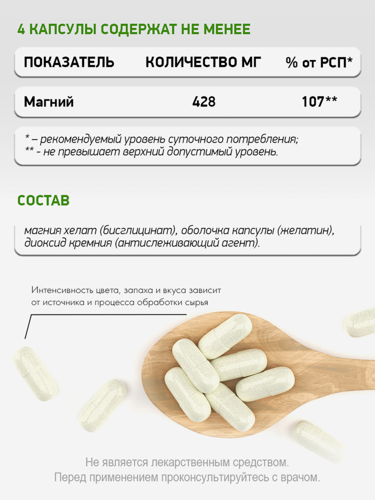 Магний хелат, NaturalSupp, 60 капсул