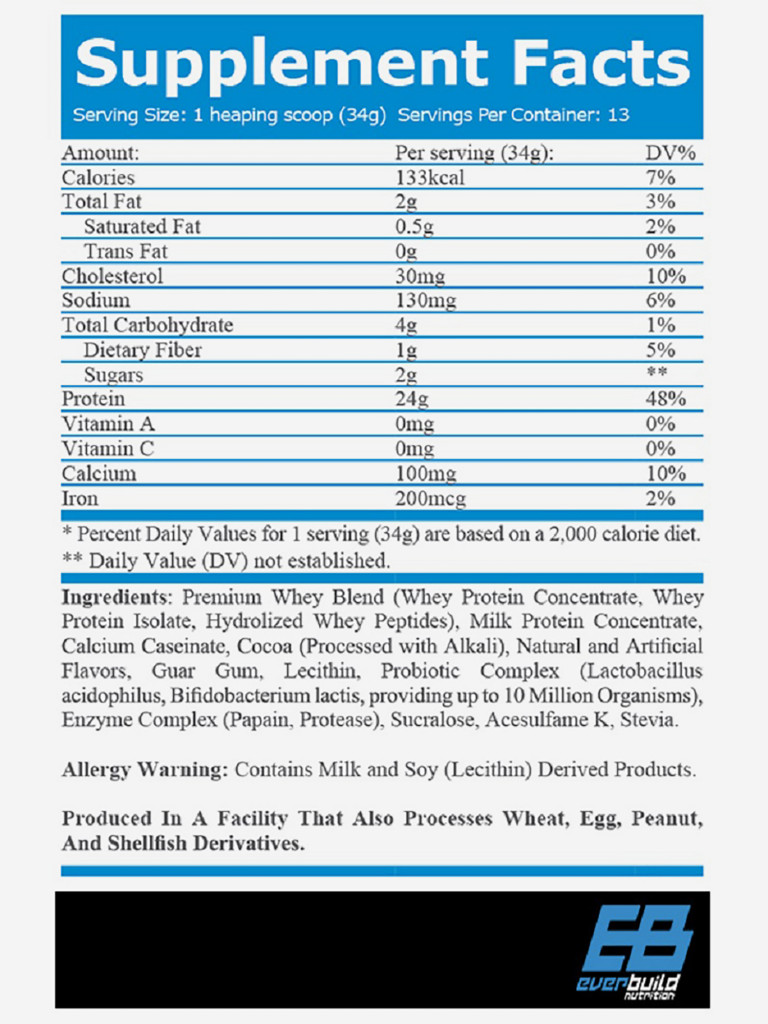 Протеин Everbuild Nutrition ULTRA PREMIUM WHEY BUILD 454 гр