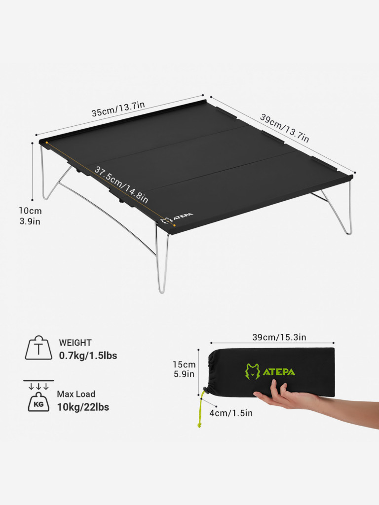 Стол складной 2101 ULMINI TABLE, черный
