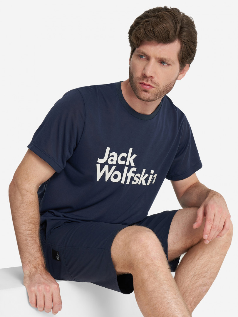 фото Футболка мужская jack wolfskin brand, синий