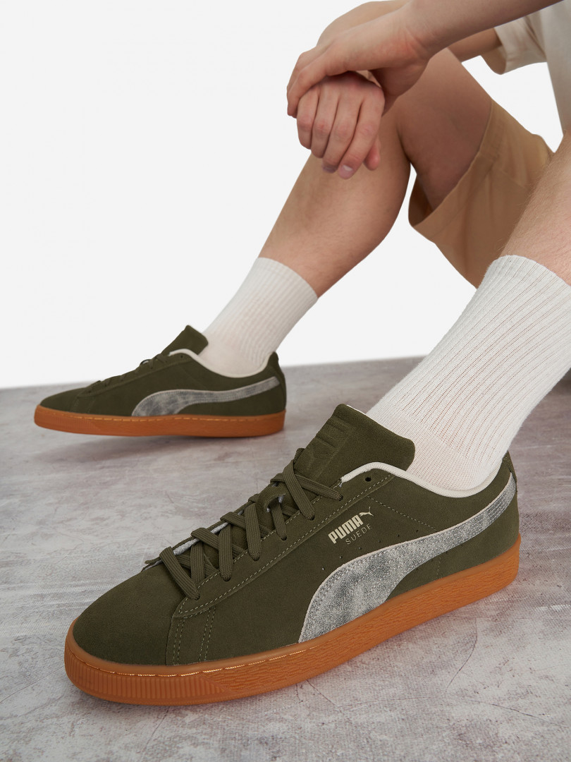 фото Кеды мужские puma suede reward, зеленый