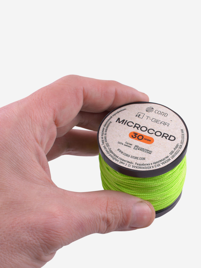 Микрокорд T-Gear x CORD nylon катушка 30м (Neon Green)