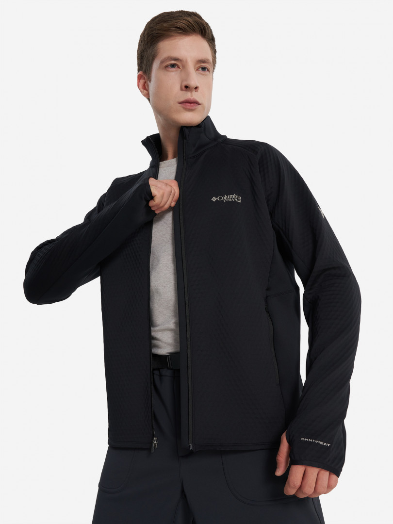 фото Толстовка мужская columbia crystal leaf omni-heat helix full zip, черный