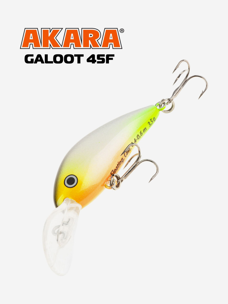 Воблер Akara Galoot плавающий, кренк, на окуня, щуку, голавля 45F 3,5 гр. A76