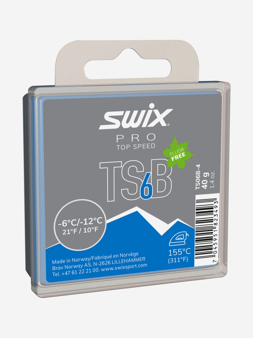 фото Мазь скольжения swix ts6 black, -6°c/-12°c, 40g, белый