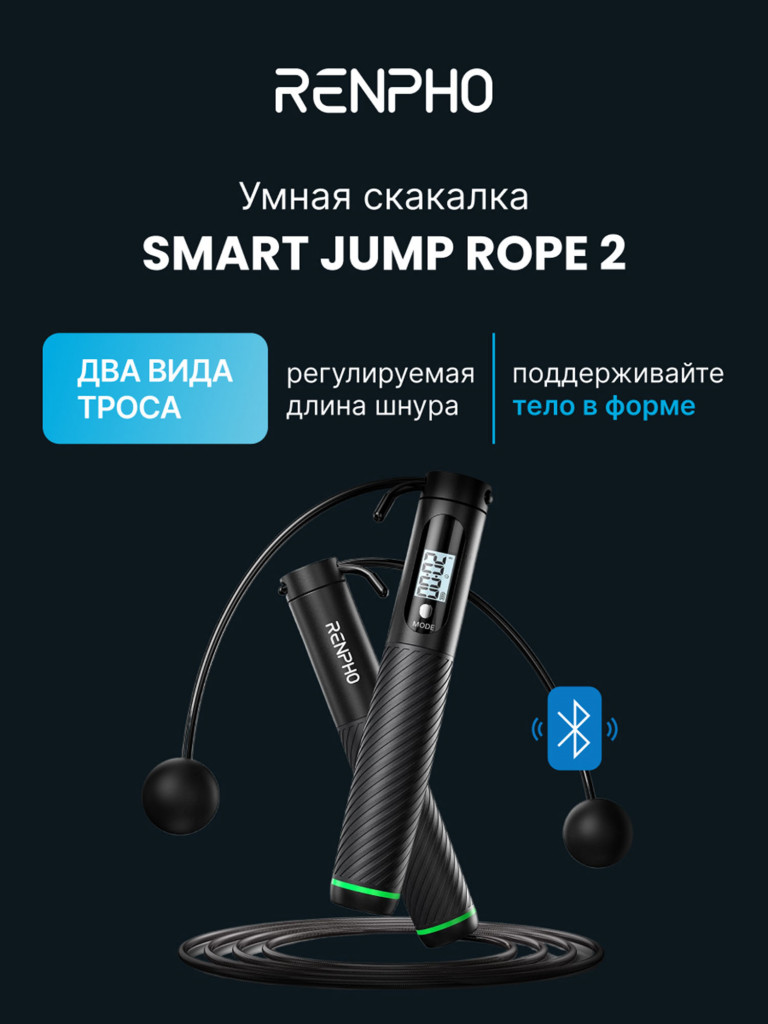 Умная спортивная скакалка Renpho Smart Jump Rope 2 R-Q008