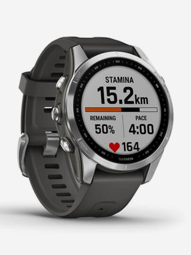 Часы Garmin Fenix 7S, серебристые с графитовым ремешком 010-02539-01