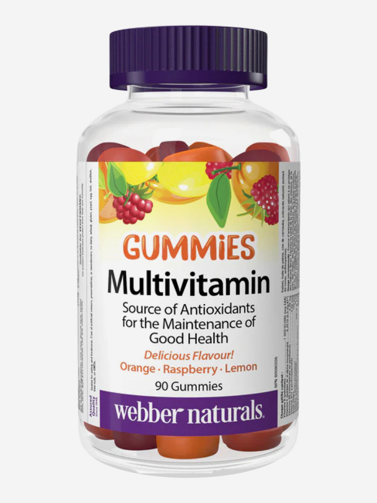 Webber Naturals Мультивитамины мармеладки (апельсин, малина, лимон), 90 марм.жев.таб.
