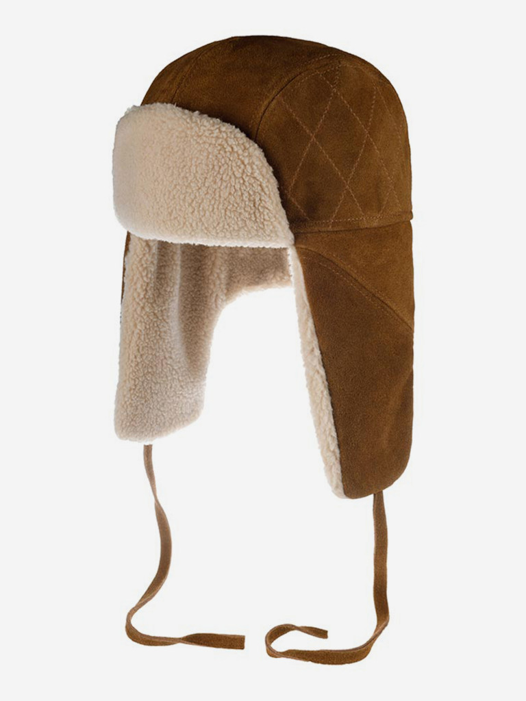 Шапка-ушанка STETSON 9297302 BOMBER CAP CALF SPLIT (коричневый)