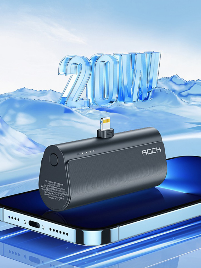 Внешний аккумулятор ROCK P82 Lightning PD Power Bank 4800mAh черный