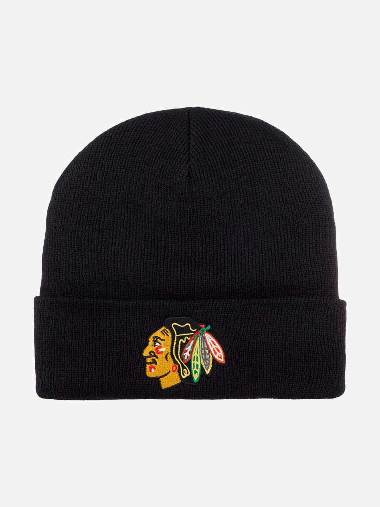 Шапка с отворотом AMERICAN NEEDLE 21019A-CBH Chicago Blackhawks Cuffed Knit NHL (черный)