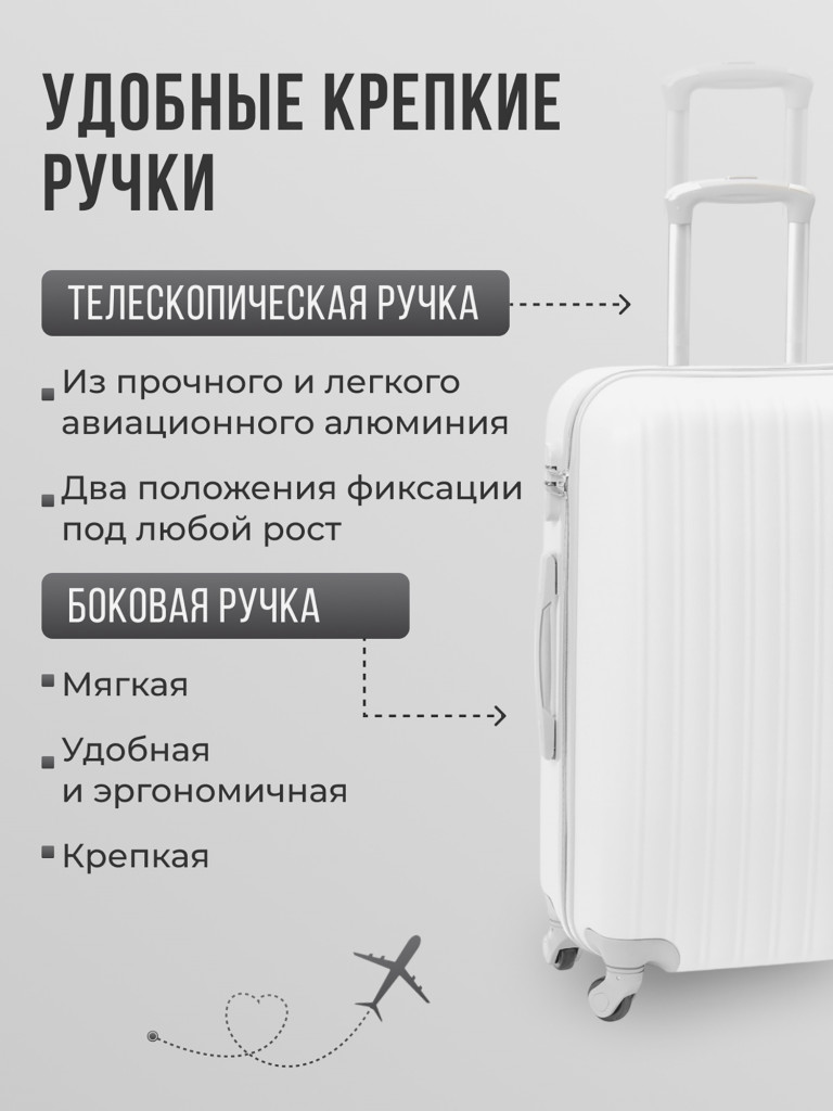 Чемодан Tevin XS ручная кладь пластиковый неубиваемый