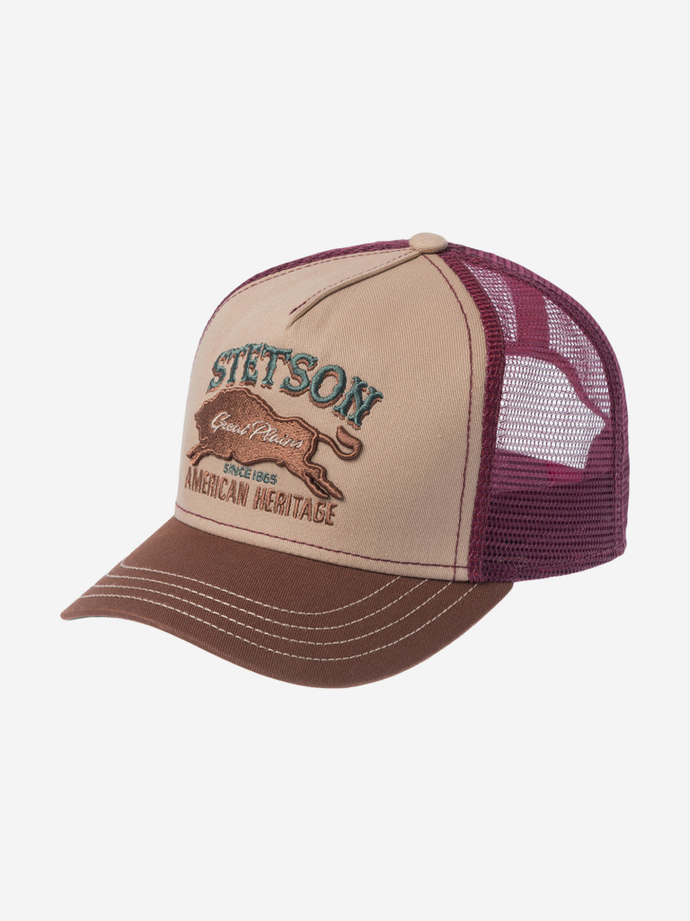 Бейсболка с сеточкой STETSON 7751152K TRUCKER CAP GREAT PLAINS (бежевый)