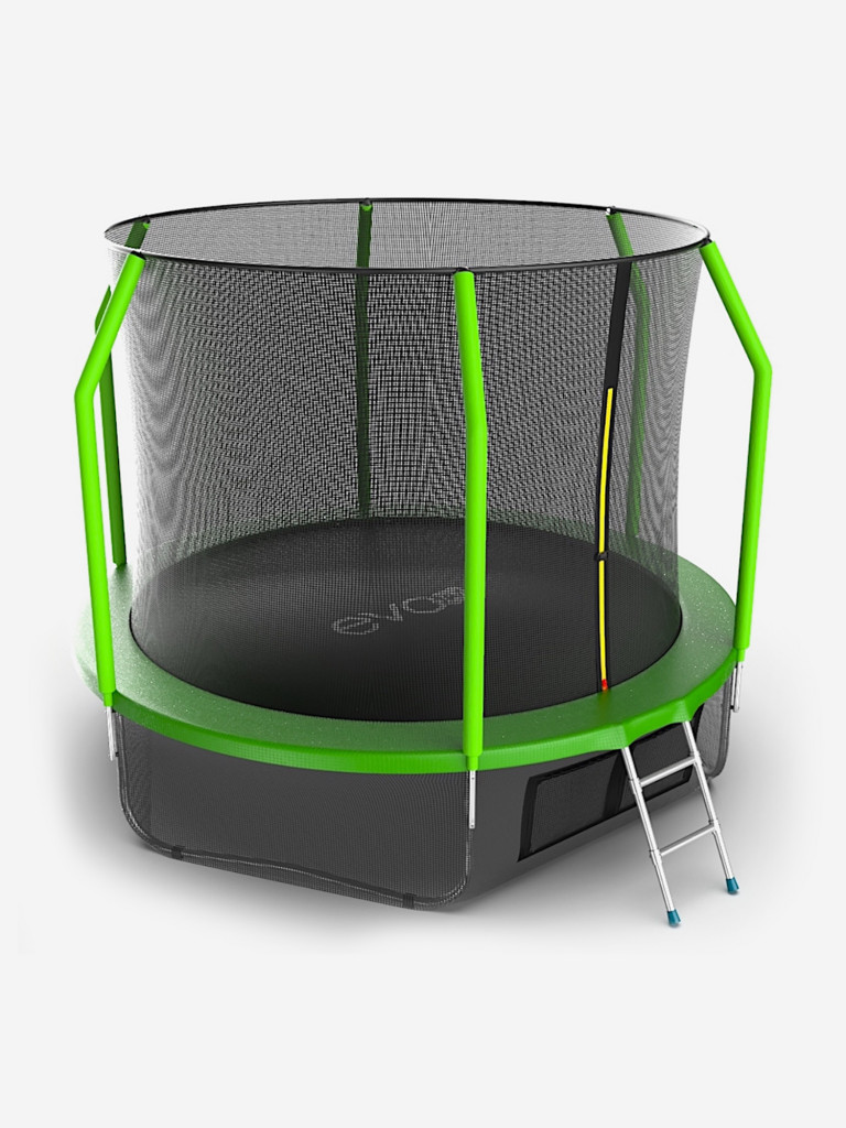 Батут каркасный EVO JUMP Cosmo 10ft зеленый, защитная сеть, диаметр 305 см