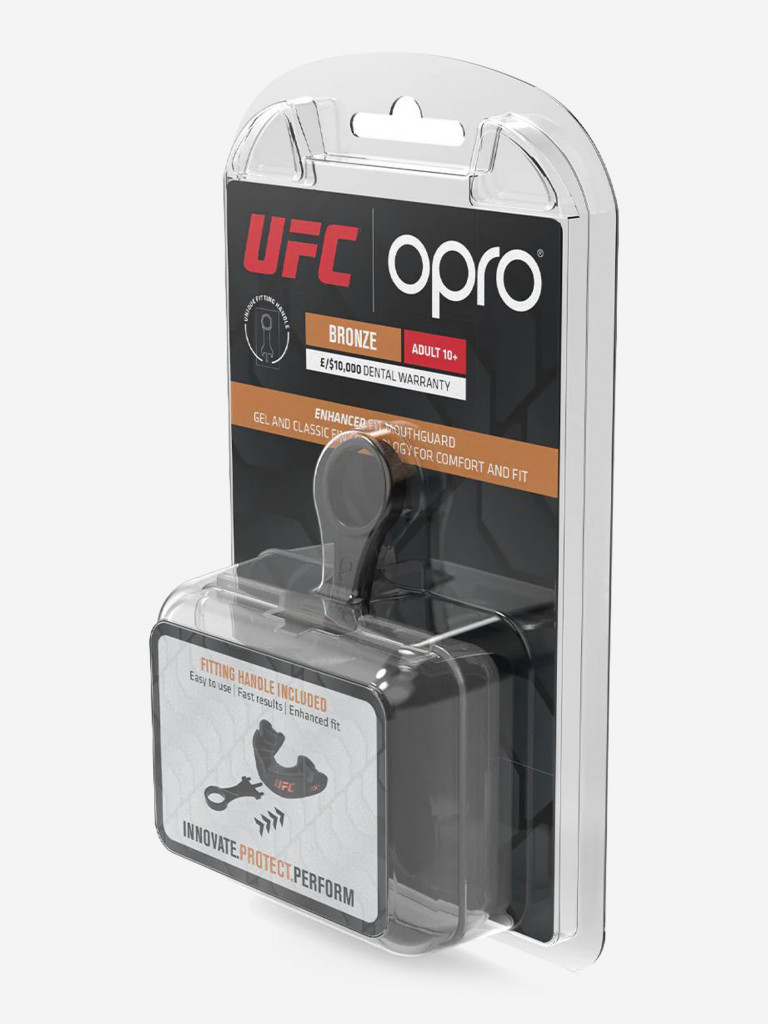 Боксерская капа взрослая, спортивная, защитная для зубов OPRO Self-Fit Bronze UFC - Black