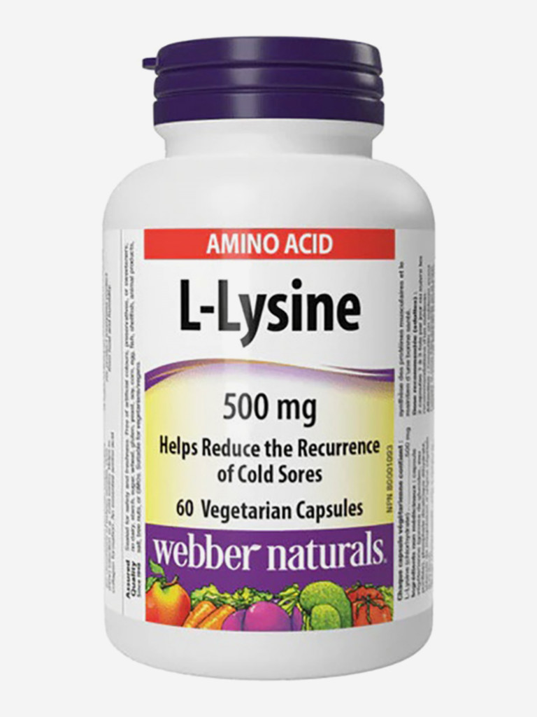 L-лизин Webber Naturals, 500 мг 880 мг, 60 капс