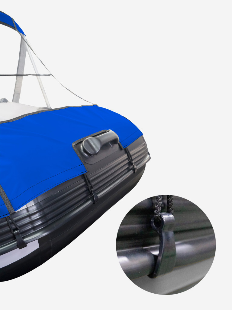 Носовой тент прозрачный для лодки ПВХ 450-490 (синий)