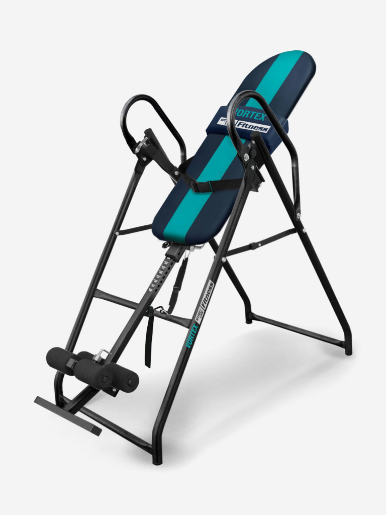 Инверсионный стол Vortex С ПОДУШКОЙ для спины, позвоночника, тренажер от боли в спине, цвет сине-бирюзовый