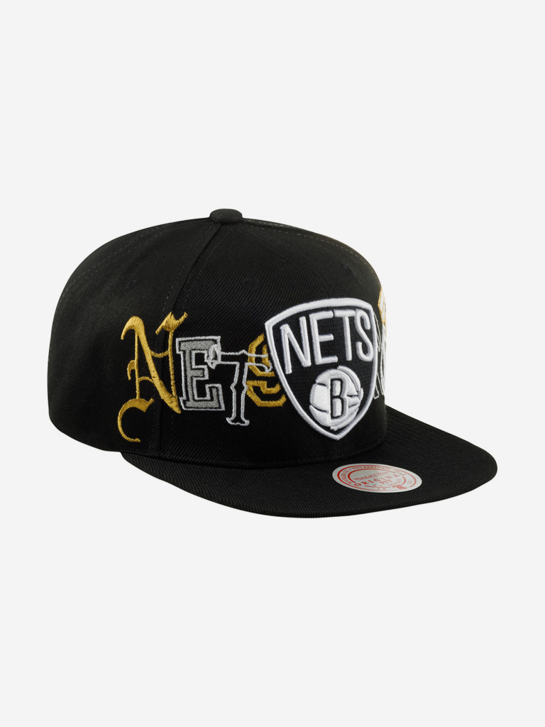 Бейсболка с прямым козырьком MITCHELL NESS HHSS3180-BNEYYPPPBLCK Brooklyn Nets NBA (черный)