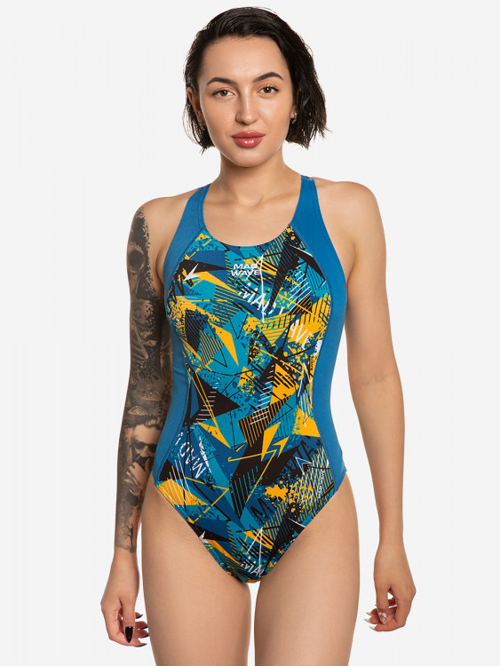 Женский купальник спортивный антихлор Mad Wave Salut PBT H2