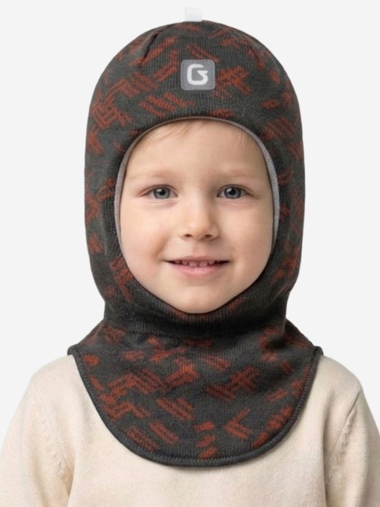 Шапка-шлем для мальчика GUSTI GW25AC1206B-BROWN