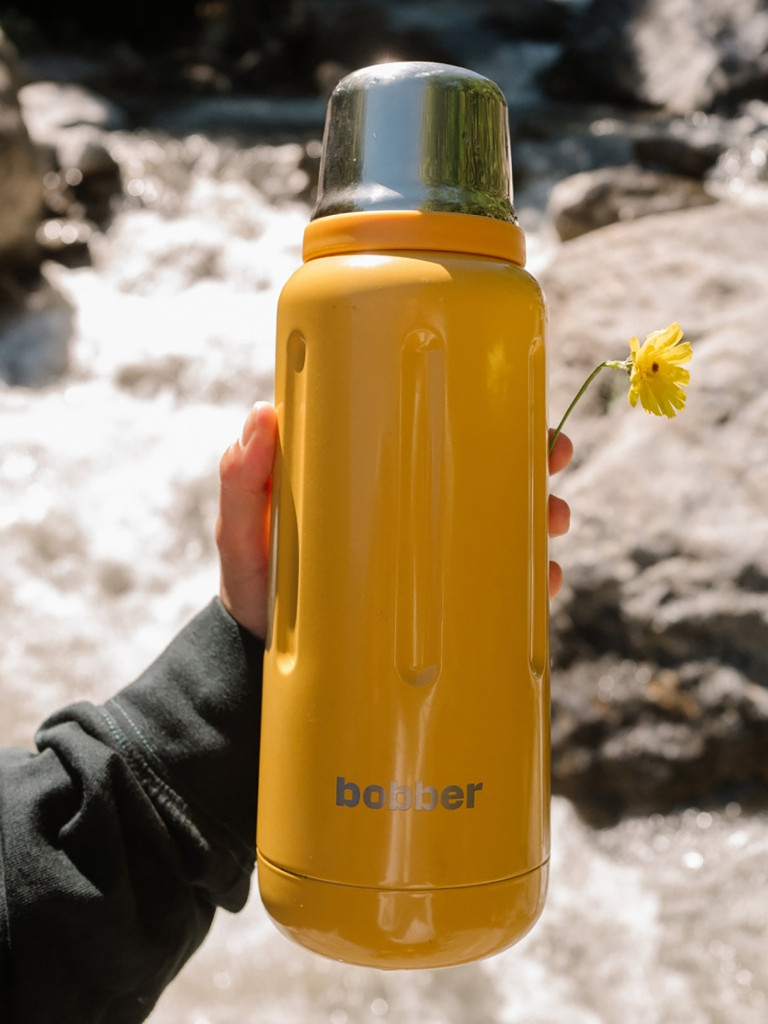 Термос вакуумный для напитков BOBBER Flask 1 литр, тепло до 48 часов, оранжевый