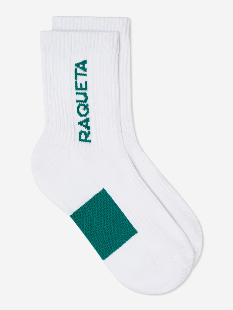 Носки RAQUETA SPORT Tenista, белые c зеленым