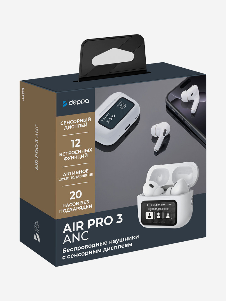 Беспроводные наушники с микрофоном Air Pro 3, шумоподавление ANC, bluetooth 5.3, 350 мАч, LCD