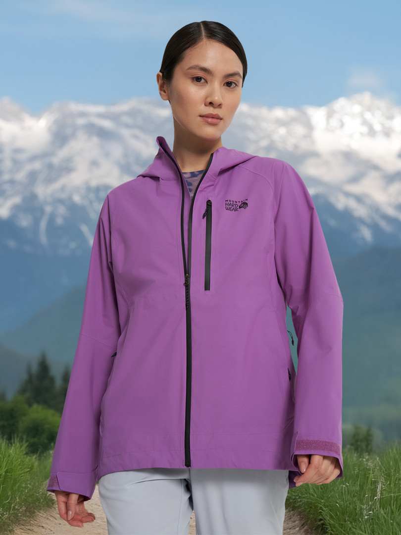 фото Куртка мембранная женская mountain hardwear stretch ozonic jacket, фиолетовый