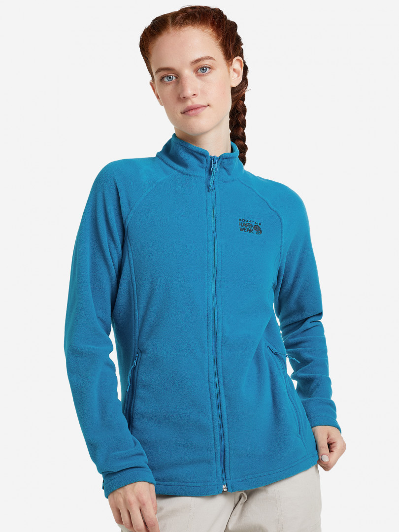 фото Джемпер флисовый женский mountain hardwear polartec microfleece full zip, синий