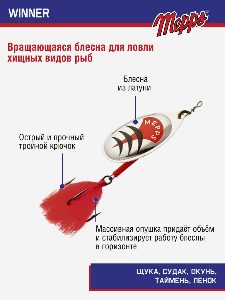 Блесна Mepps WINNER AG HTP №4 блистер