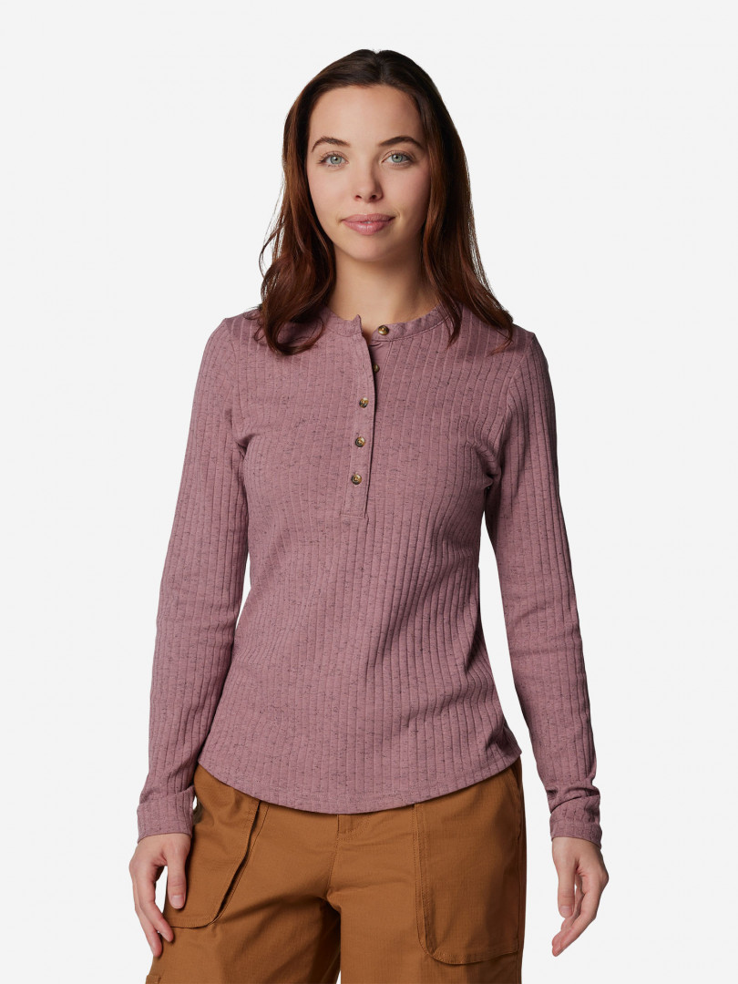 фото Лонгслив женский columbia brea falls henley ls, розовый