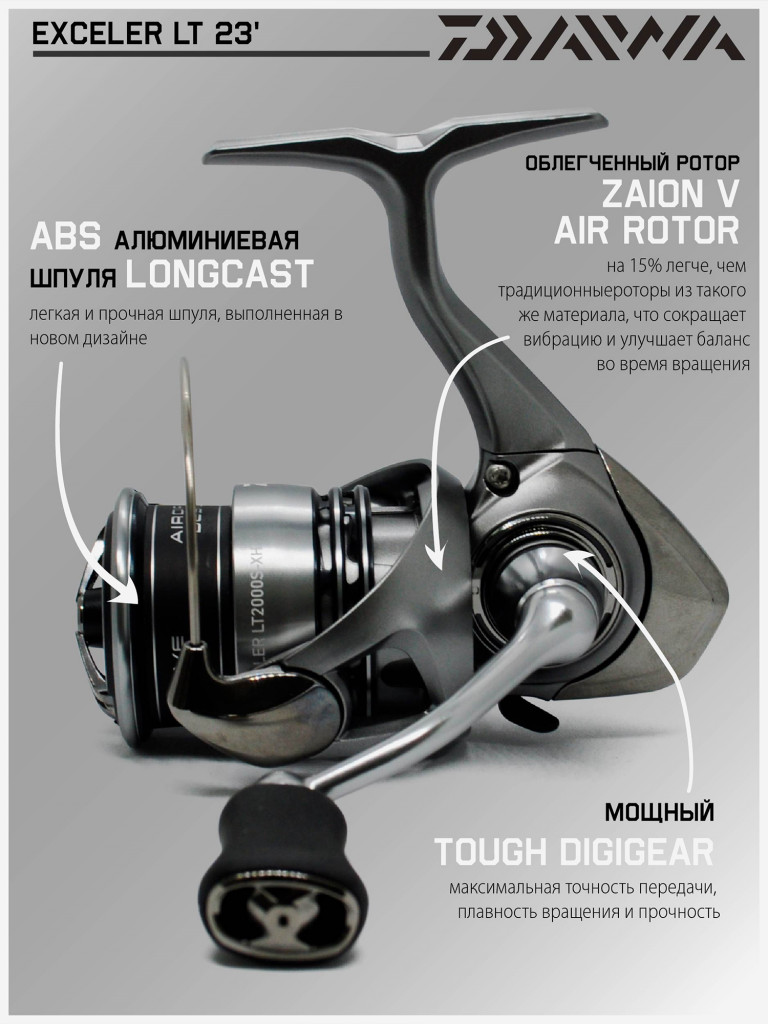 Катушка для спиннинга безынерционная Daiwa 23 Exceler LT 2000S-XH