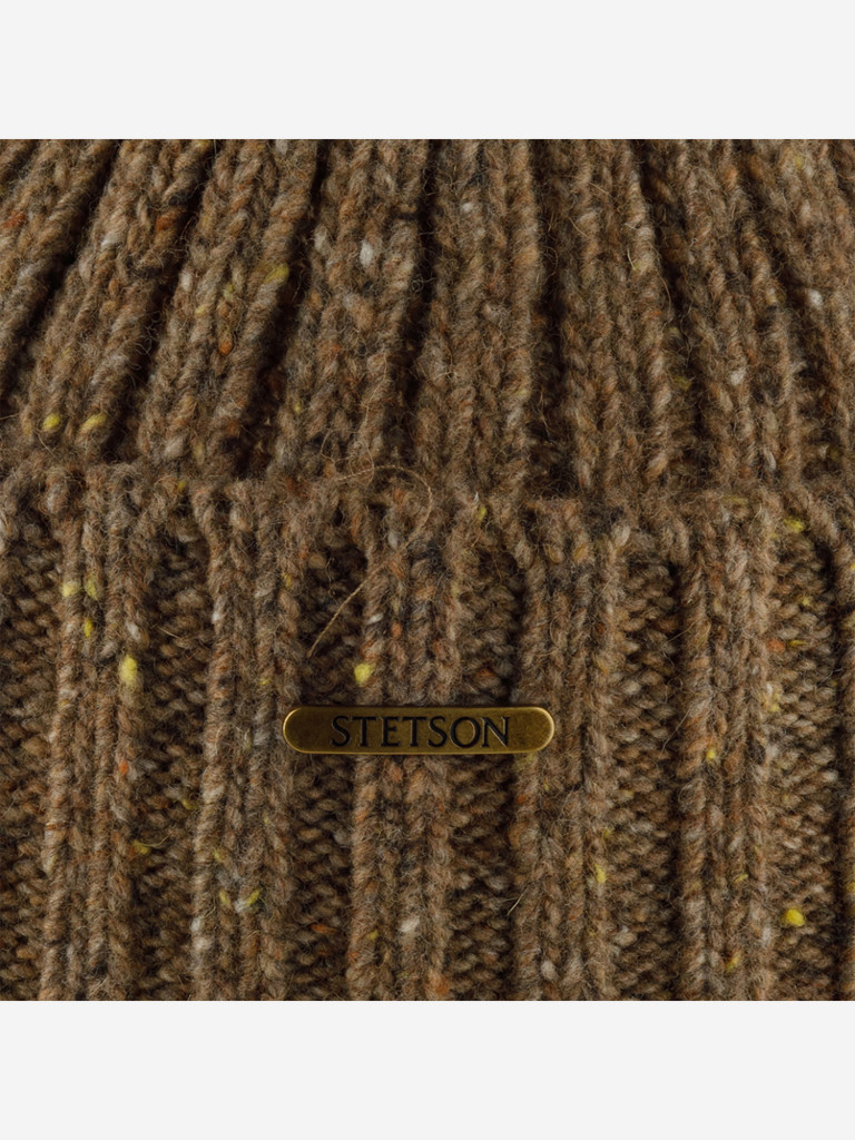 Шапка с отворотом STETSON 8599390 BEANIE DONEGAL WOOL (бежевый)