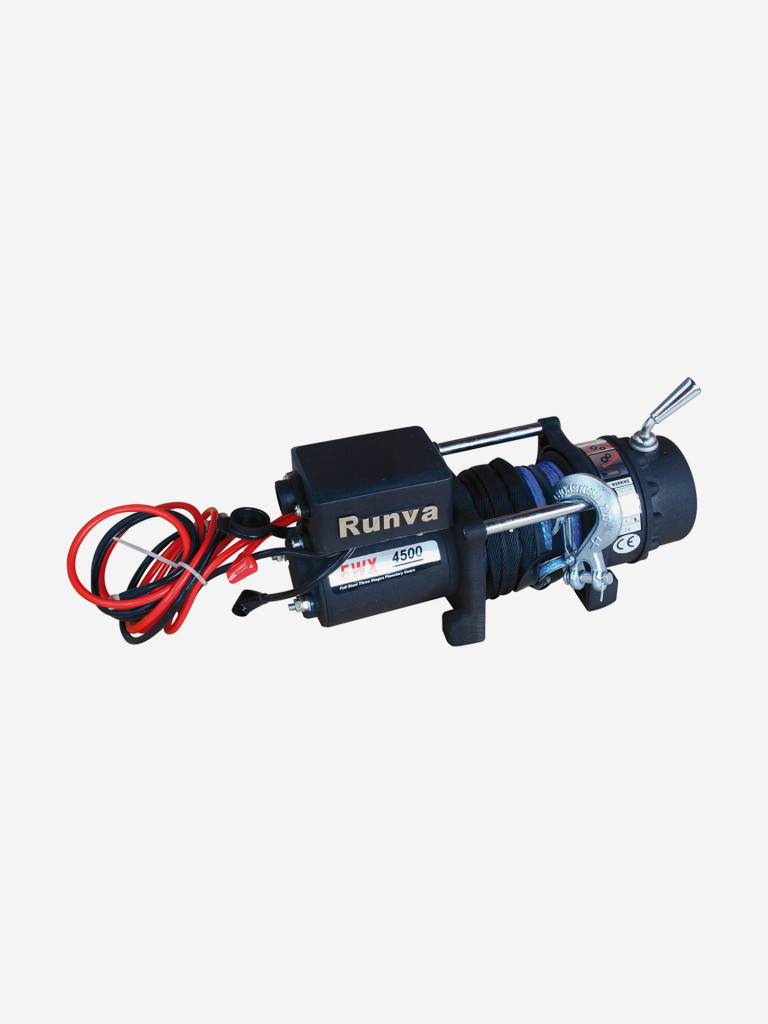 Лебедка электрическая 12V Runva 4500 lbs 2040 кг (синтетический трос)