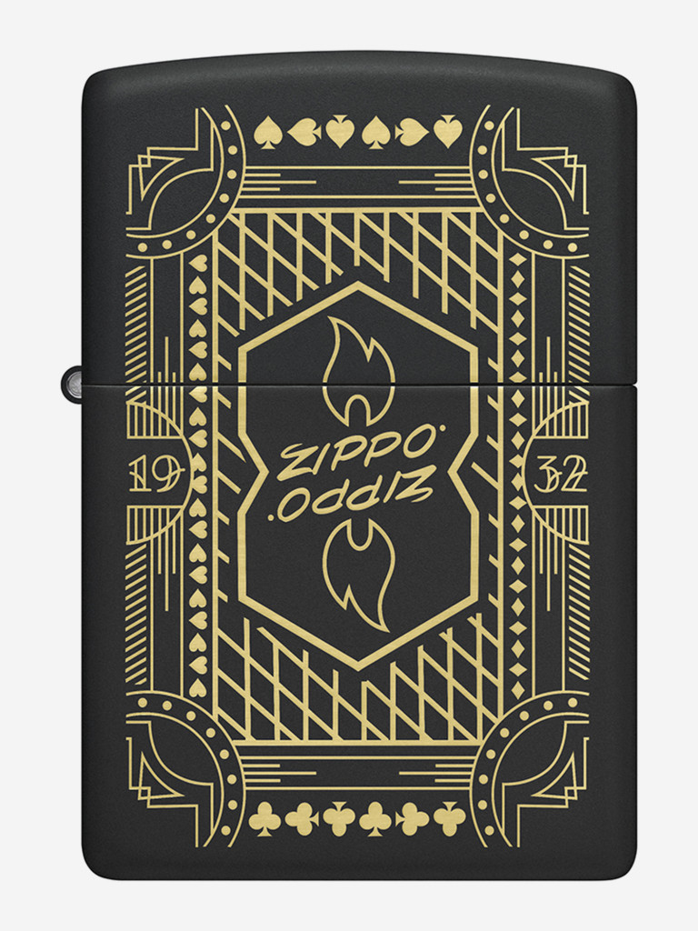 Зажигалка бензиновая ветроустойчивая Zippo Lines Design Black Matte