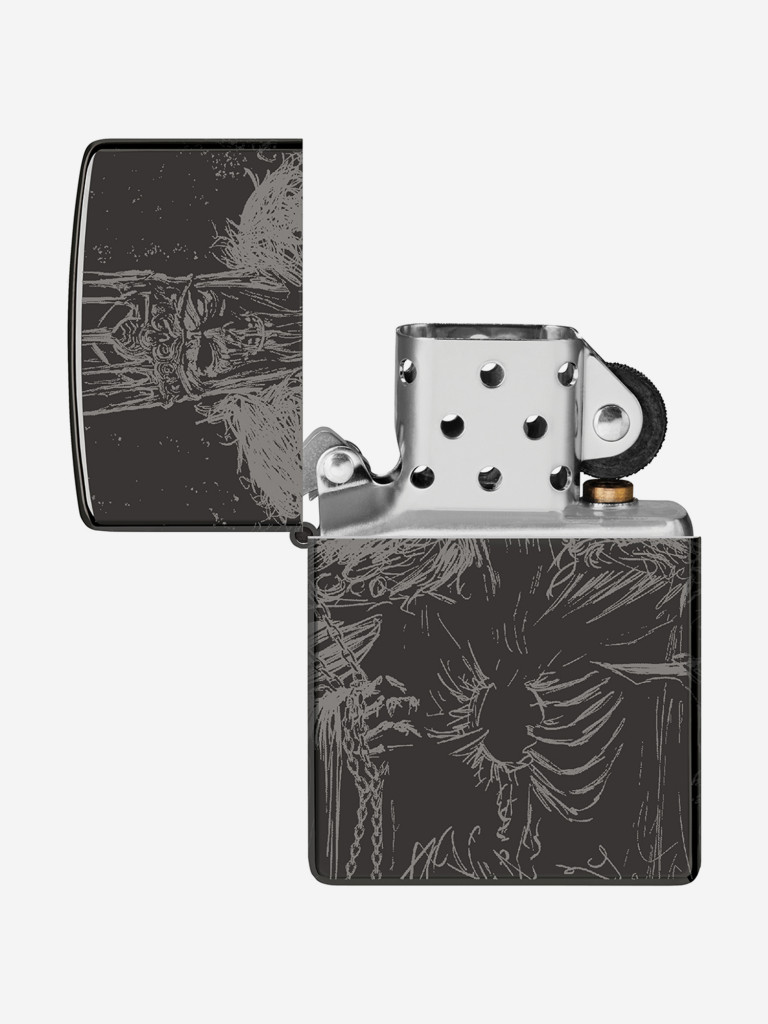 Зажигалка бензиновая ветроустойчивая Zippo Skull King High Polish Black