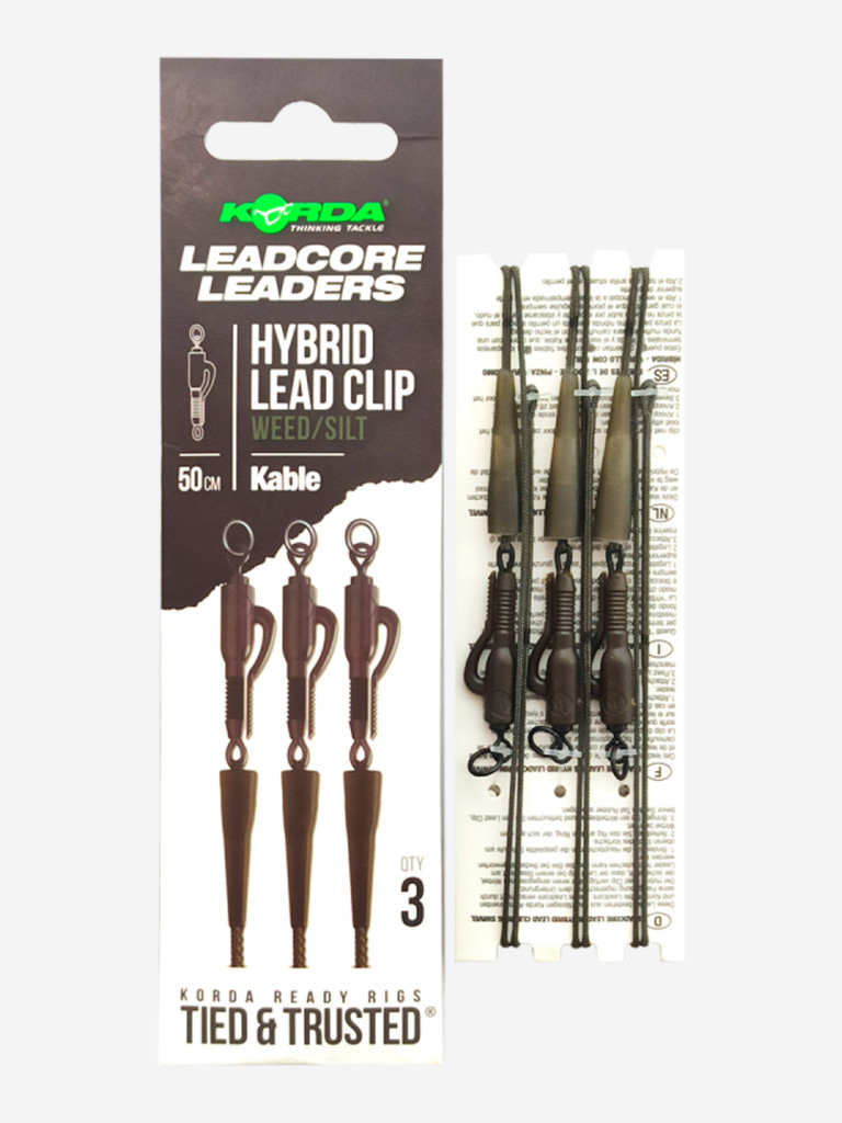Лидкор KORDA Kable Leadcore Leader Hybrid Lead Clip 50см Weed