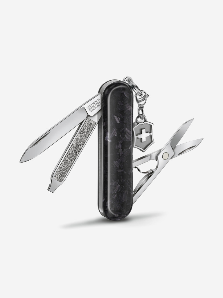 Складной нож Victorinox Classic Brilliant Carbon, черный/серебристый, 0.6221.90