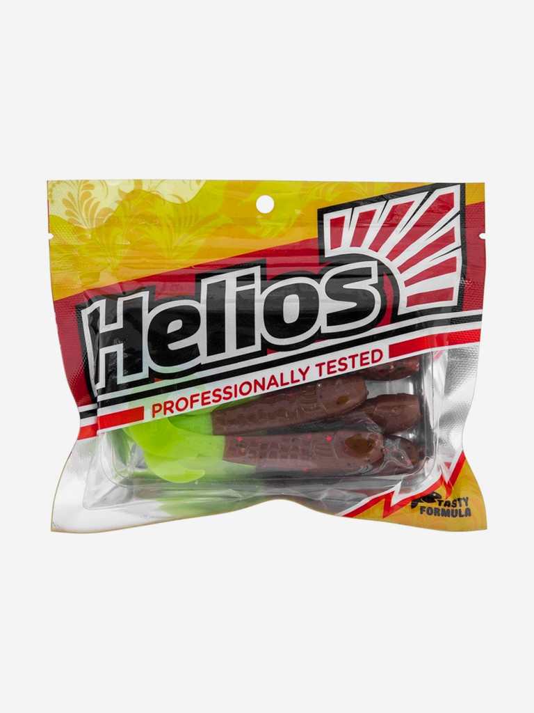 Мягкая приманка Helios Long Hybrid, 3,55" / 9,0 см, Rusty Gold & Lime, 7 штук (HS-15-017)