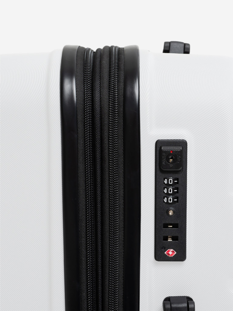 Чемодан на колесах L белый Feelway