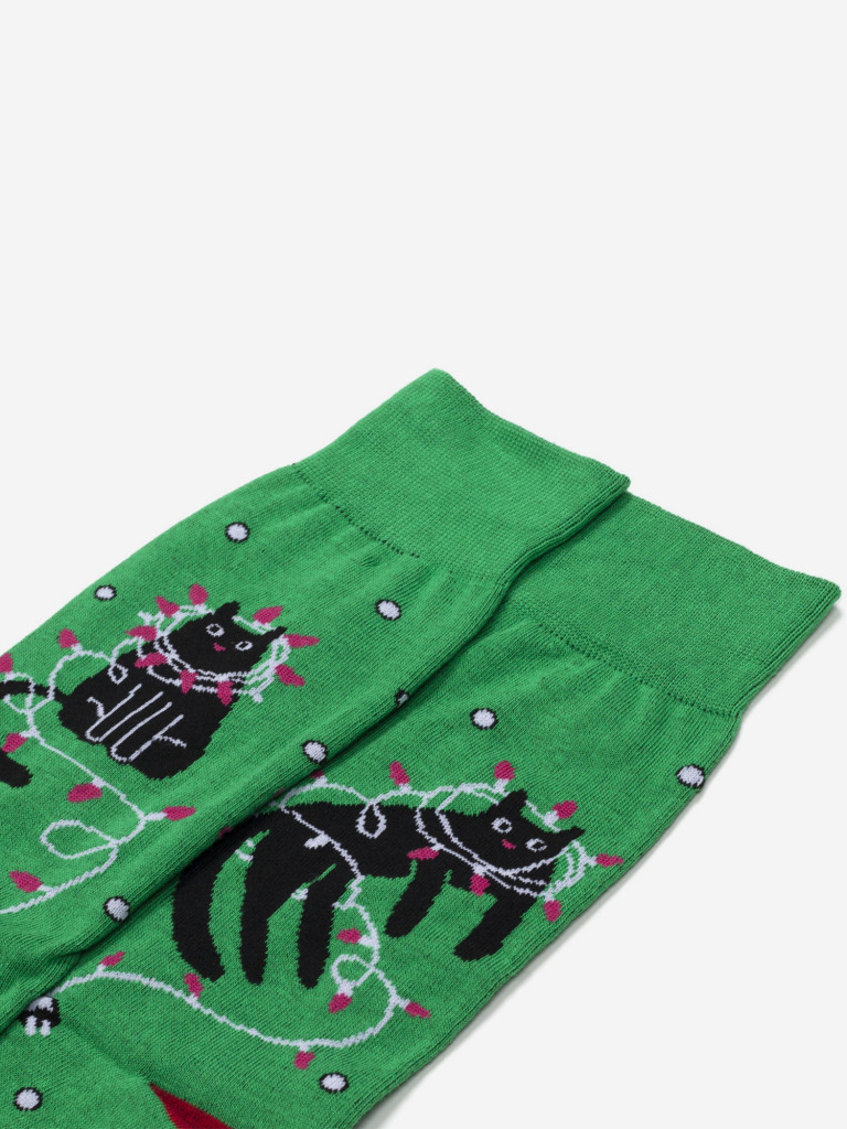 Новогодние носки St.Friday Socks, Гирлянда кота