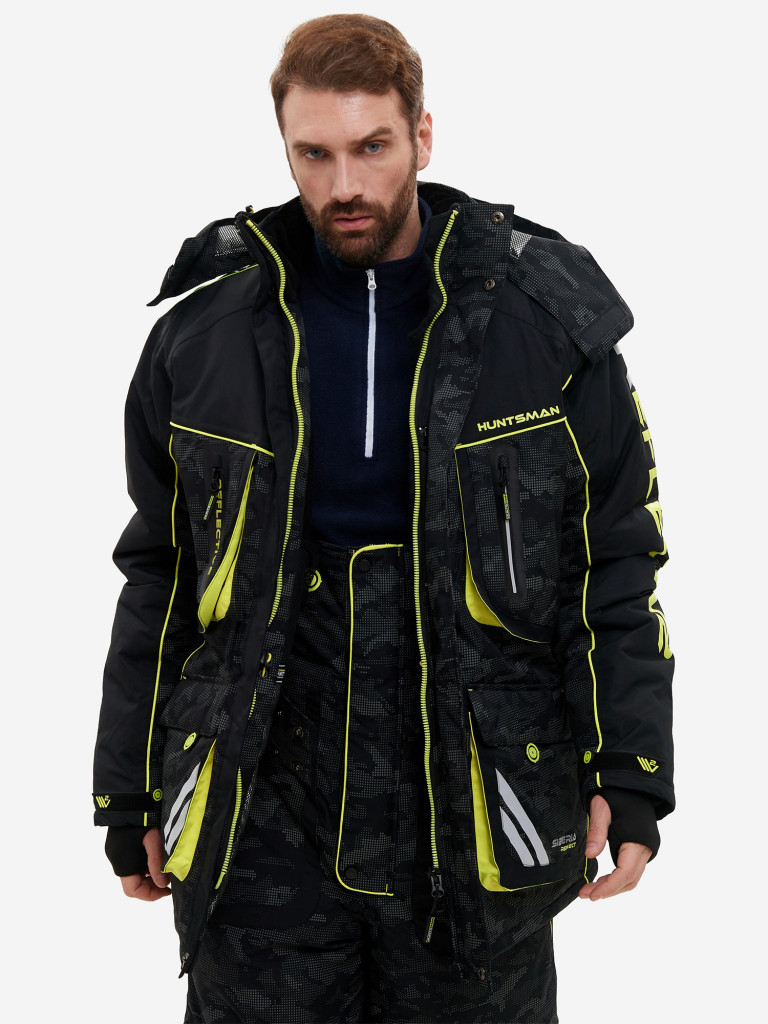 Костюм мужской зимний Huntsman Reflect V2 непромокаемый мембранный, ткань со световозвращающим принтом