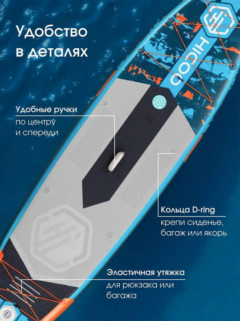 Надувная двухслойная SUP-доска HICOO WAVE ROLLING 11'6" 351-86-15cm / Сапборд для отдыха на воде